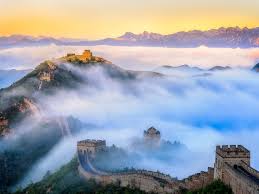 Great Wall of China with clouds